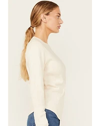 Lucky Brand Workwear Women's Ribbed Trim Long Sleeve Shirt