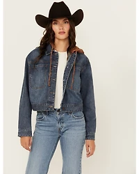Cleo + Wolf Women's Arno Medium Wash Cropped Denim Jacket