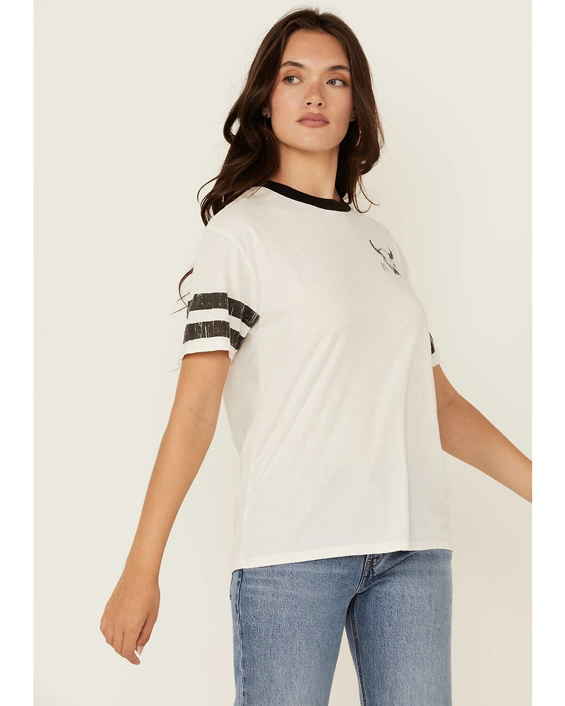 White Crow Women's Steer Head Football Short Sleeve Graphic Tee