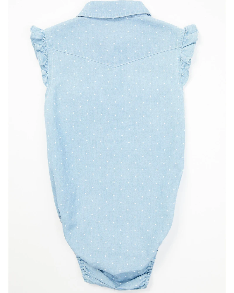 Shyanne Infant Girls' Chambray Flutter Western Onesie