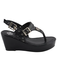 Milwaukee Leather Women's Buckle Strap Wedge Sandals