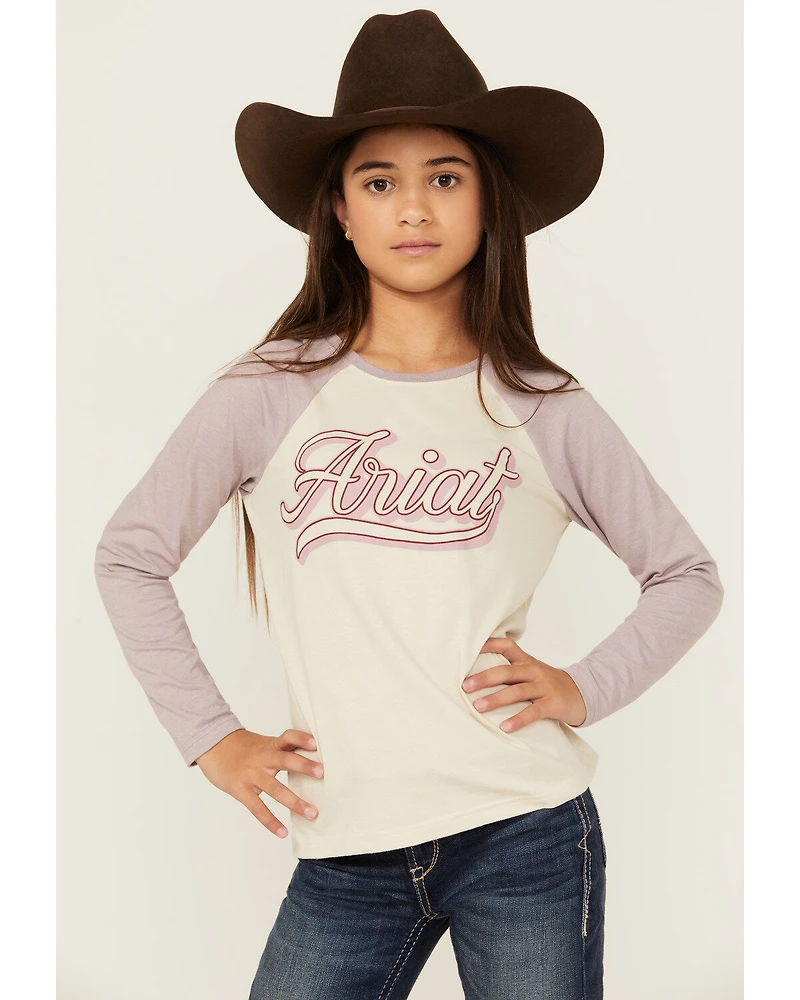 Ariat Girls' Script Baseball Long Sleeve Shirt