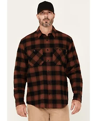 Hawx Men's Buck Plaid Print Long Sleeve Button-Down Flannel Shirt
