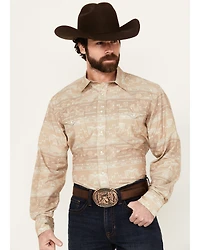 Roper Men's West Made Southwestern Print Long Sleeve Pearl Snap Western Shirt
