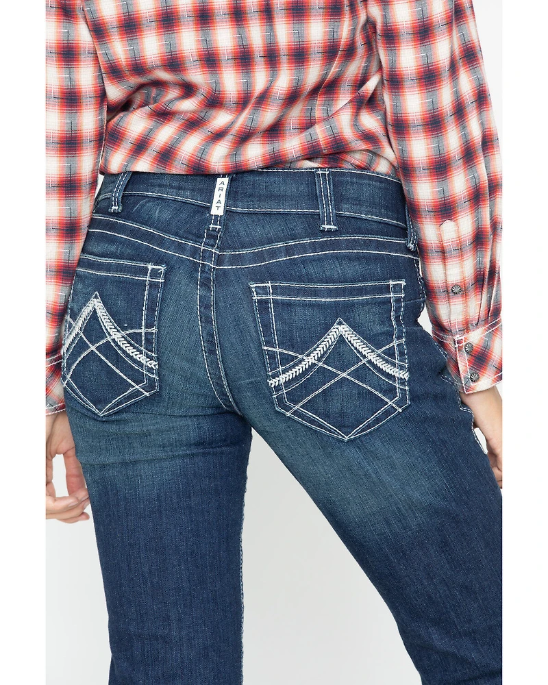 Ariat Women's Mid Rise Icon Stackable Straight Leg Jeans