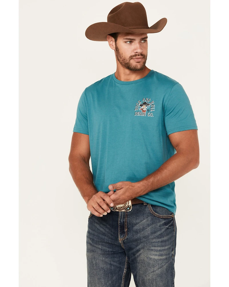 Rock & Roll Denim Men's Cowboy Skull Short Sleeve Graphic T-Shirt