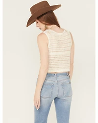 By Together Women's Rory Crochet Button-Down Vest