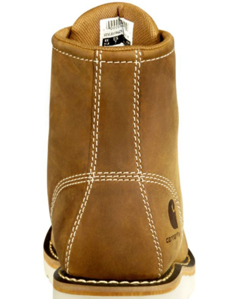 Carhartt Women's Brown Wedge Sole Waterproof Work Boots - Soft Toe