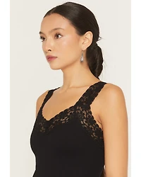 By Together Women's Seamless Lace Ribbed Tank