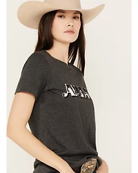 Ariat Women's Cow Print Logo Short Sleeve Graphic Tee