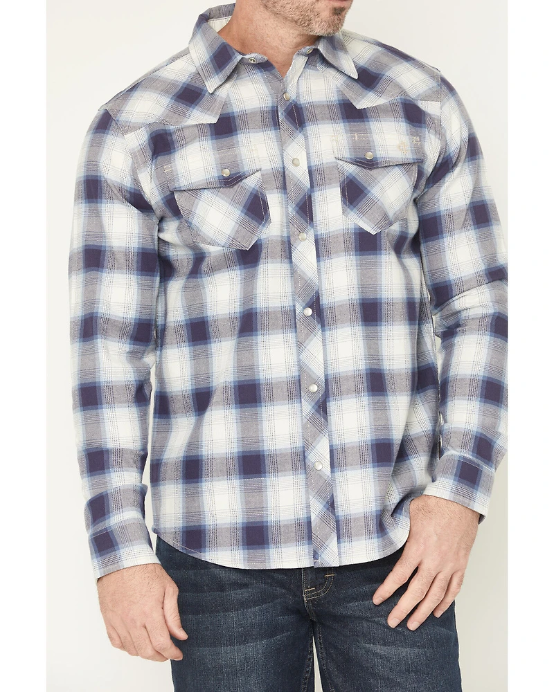 Cody James Men's FR Tex Plaid Print Long Sleeve Snap Work Shirt