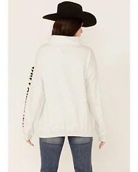 Paramount Network's Yellowstone Women's Gray 1/4 Zip Horse Graphic Pullover Sweatshirt