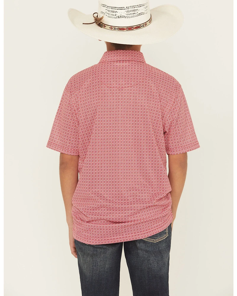 Ariat Boys' Geo Print Short Sleeve Button-Down Polo