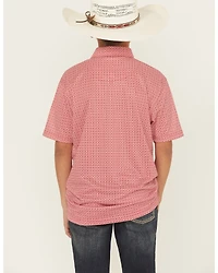 Ariat Boys' Geo Print Short Sleeve Button-Down Polo