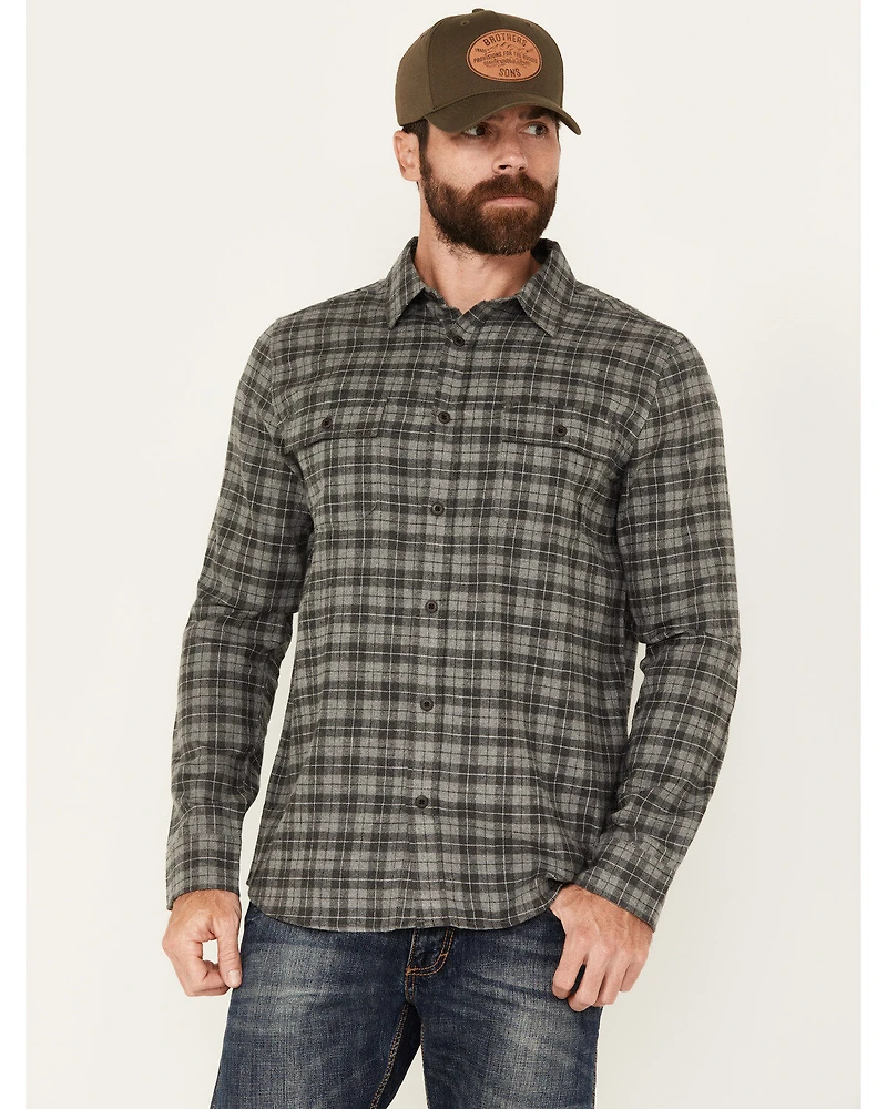 Brothers and Sons Men's Burleson Everyday Plaid Print Long Sleeve Button Down Flannel