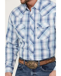Wrangler 20X Men's Advanced Comfort Plaid Print Long Sleeve Snap Stretch Western Shirt