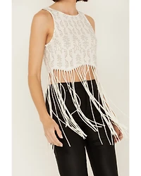 Rock & Roll Denim Women's Sleeveless Boot Stitch Fringe Tank