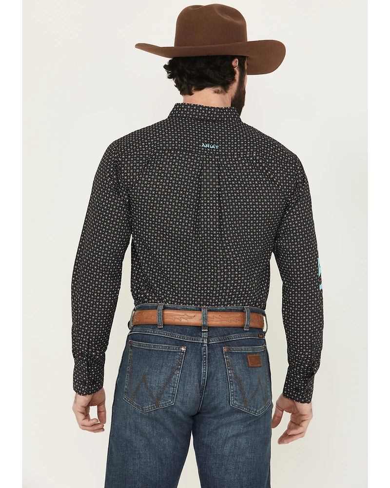 Ariat Men's Team Abel Geo Print Long Sleeve Button-Down Western Shirt