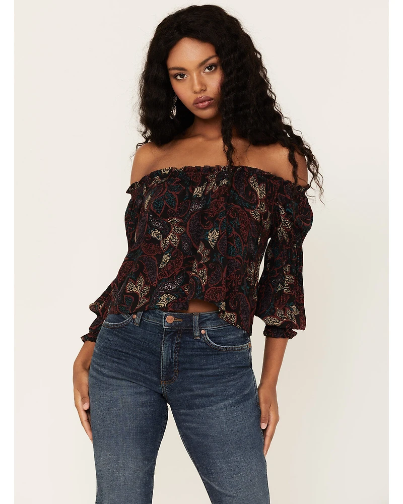 Shyanne Women's Paisley Print Off-Shoulder Top
