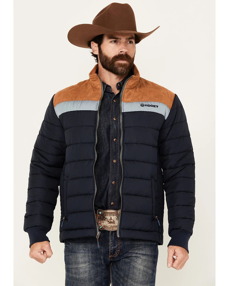 Hooey Men's Colorblock Packable Puffer Jacket