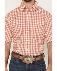 Wrangler Men's Plaid Print Short Sleeve Pearl Snap Western Shirt - Big