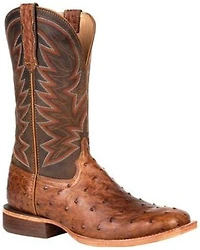 Durango Men's Wheat Brown Exotic Full-Quill Ostrich Western Boots - Square Toe