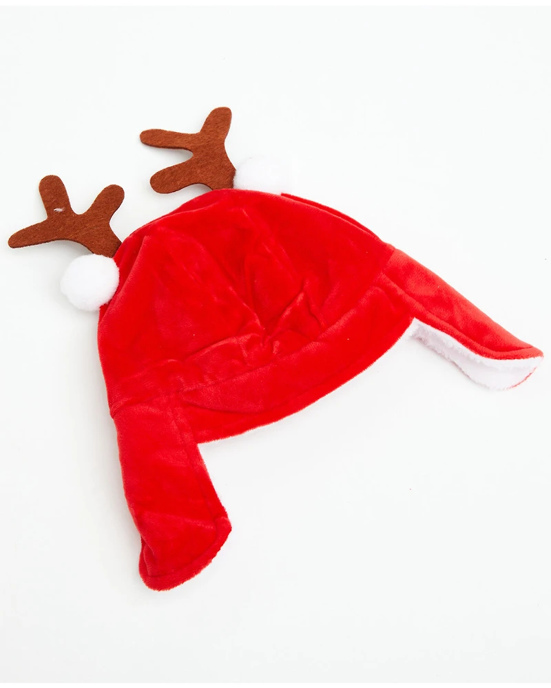 Kurt Adler Plush Santa Hat with Antlers