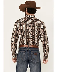 Rock & Roll Denim Men's Southwestern Print Long Sleeve Snap Stretch Western Shirt