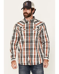 Moonshine Spirit Men's Fightin Plaid Print Long Sleeve Snap Western Shirt
