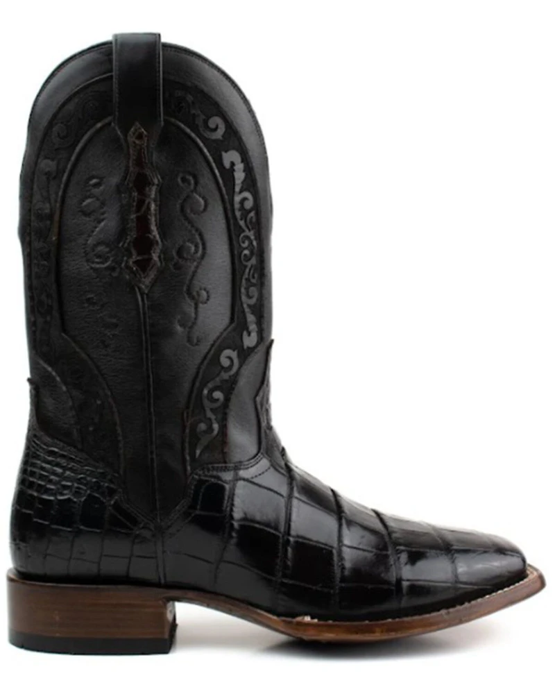 El Dorado Men's American Alligator Exotic Western Boots - Broad Square Toe