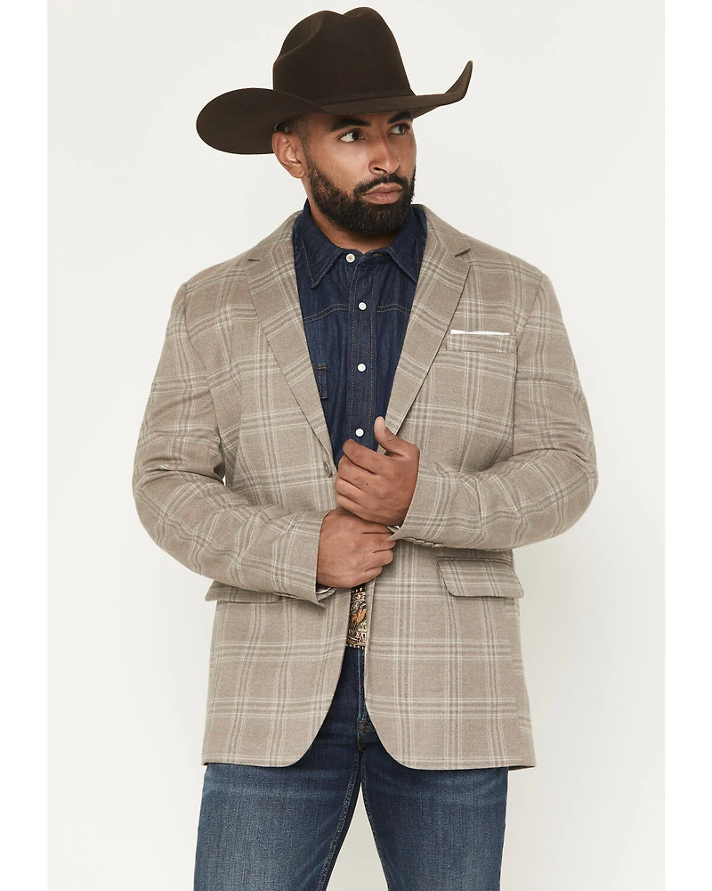 Rock & Roll Denim Men's Plaid Print Modern Fit Button-Down Sportcoat