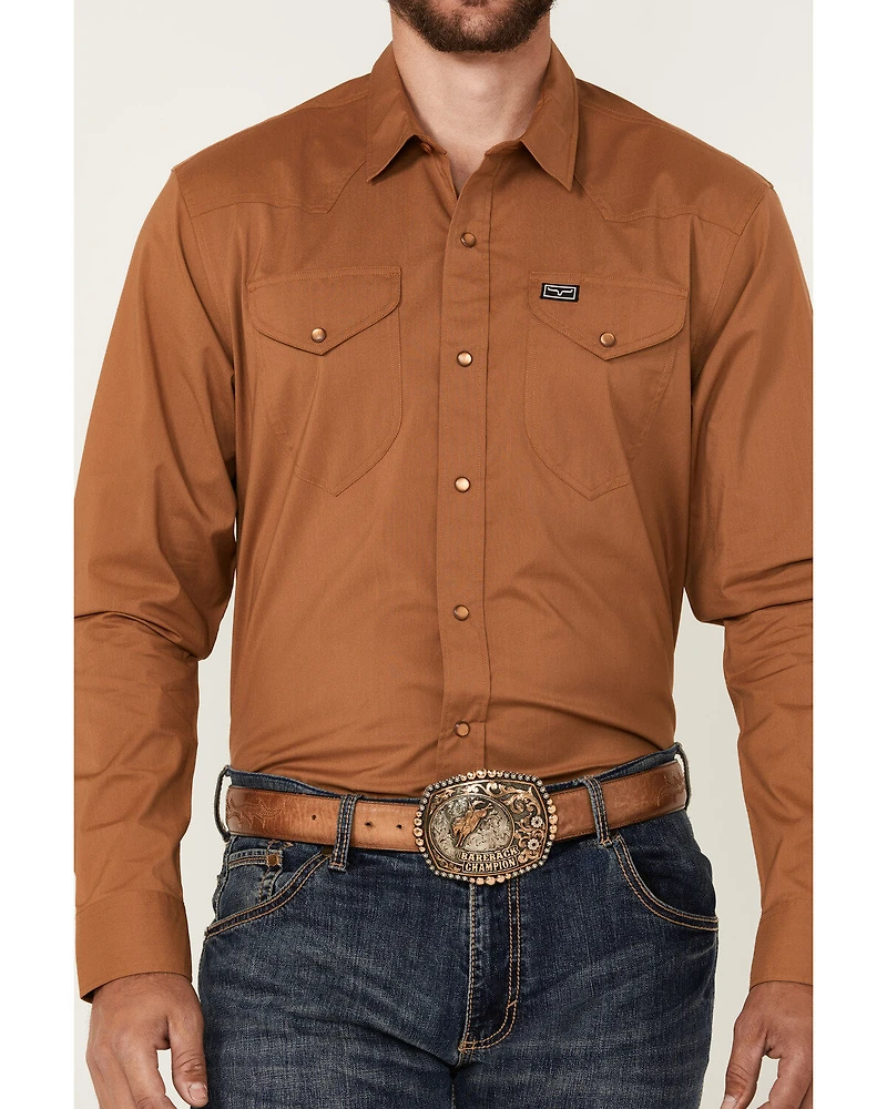 Kimes Ranch Men's Blackout Solid Long Sleeve Snap Performance Western Shirt