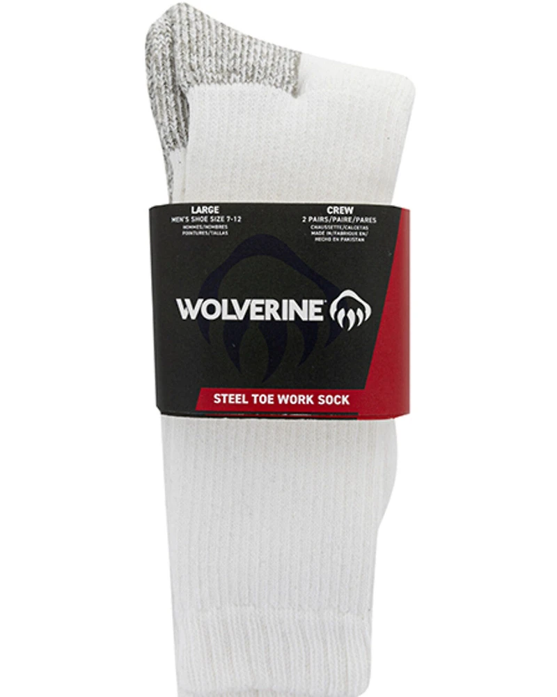 Wolverine Men's Steel Toe Crew Socks - 2 Pack