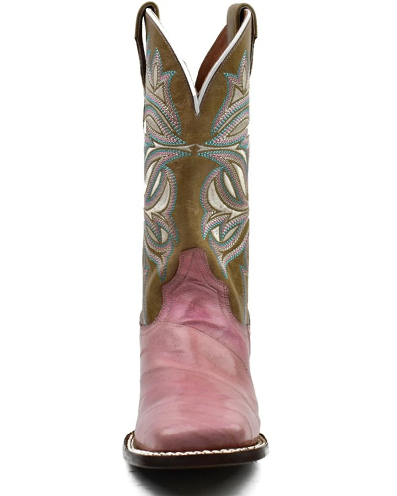 Dan Post Women's Eel Exotic Western Boots - Broad Square Toe