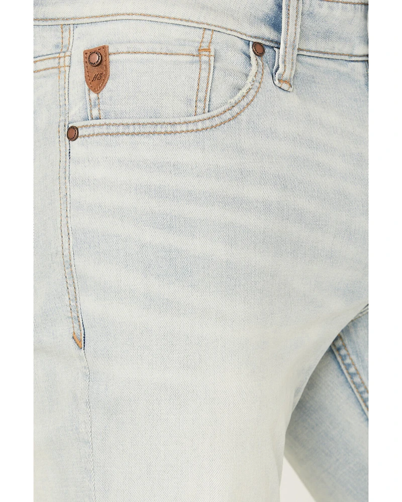Moonshine Spirit Men's Savage Wash Hutch Slim Bootcut Stretch Denim Jeans