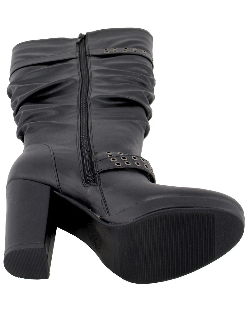 Milwaukee Leather Women's Slouch Platform Boots - Round Toe