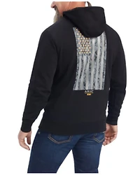 Ariat Men's Rebar Workman Reflective Flag Graphic Hooded Work Jacket - Big & Tall