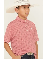 Ariat Boys' Geo Print Short Sleeve Button-Down Polo