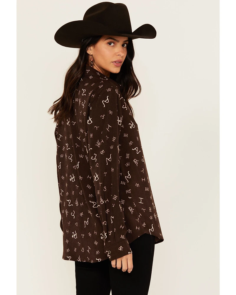 Ariat Women's Branding Print Long Sleeve Button-Down Western Shirt