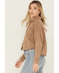 White Crow Women's Leopard Print Button-Down Shacket