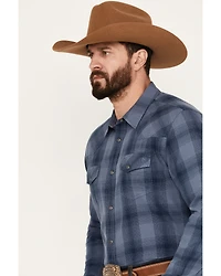 Blue Ranchwear Men's Lander Plaid Print Long Sleeve Western Snap Shirt