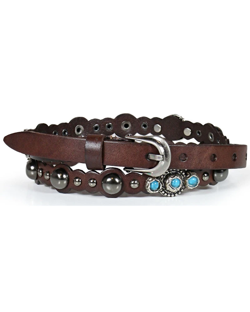 Shyanne® Women's Scallop & Stud Skinny Belt