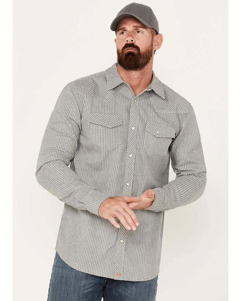 Cody James Men's FR Midweight Printed Long Sleeve Pearl Snap Work Shirt