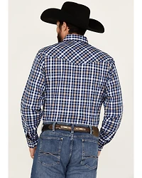Ely Walker Men's Plaid Print Long Sleeve Pearl Snap Western Shirt