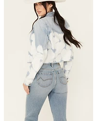 Shyanne Women's Light Wash Relaxed Cropped Denim Jacket