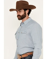Blue Ranchwear Men's Bennet Striped Print Long Sleeve Snap Western Shirt