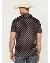 Rock & Roll Denim Men's Southwestern Geo Print Short Sleeve Button-Down Polo