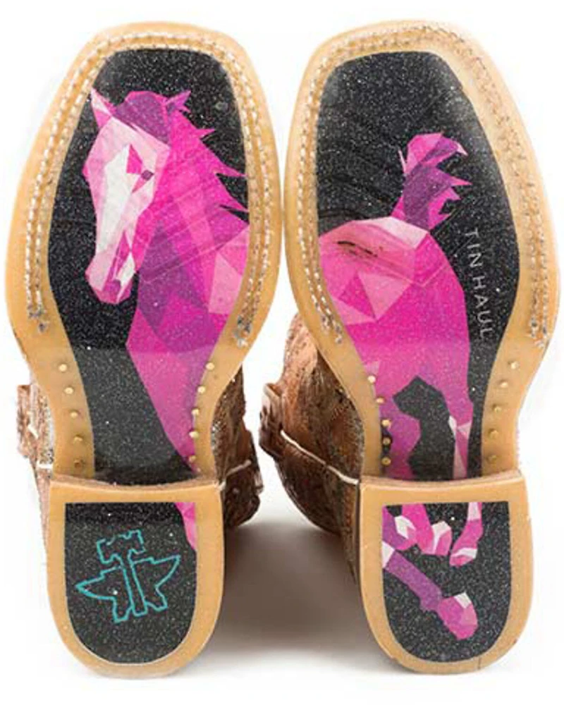 Tin Haul Little Girls' Mu Mish & Mash Western Boots - Square Toe