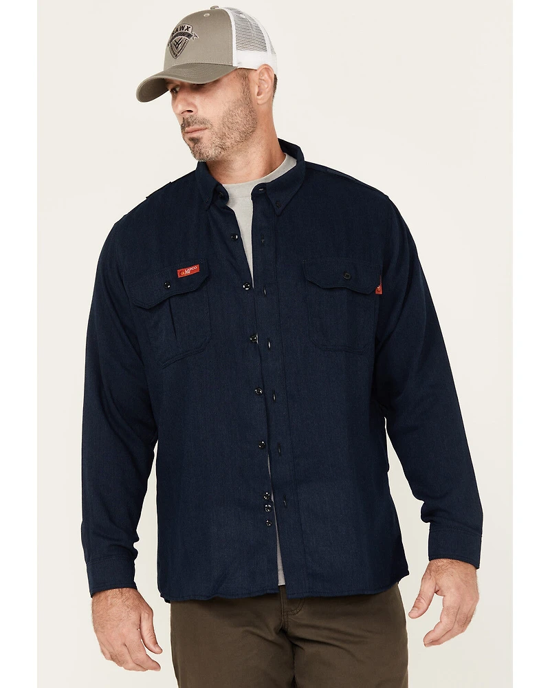 Lapco Men's FR Modern Uniform Long Sleeve Button-Down Work Shirt