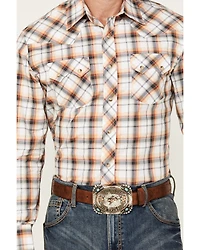 Wrangler Retro Men's Plaid Print Long Sleeve Snap Western Shirt